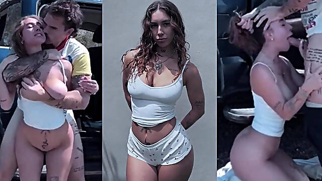 Natural Teen Slut Fucked Hardcore Outside Truck Having