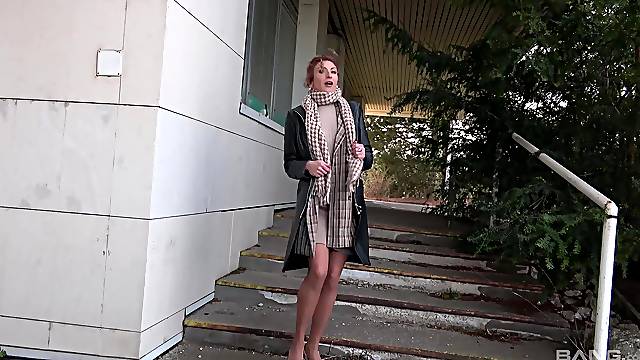 Clothed mature slut picked up and banged by the side of the road while taped