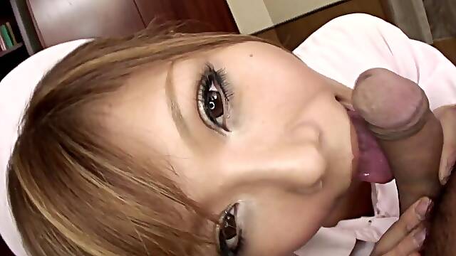 Japanese MILF Nurse Aya teases with her sultry tongue and expertly delivers a sloppy blowjob