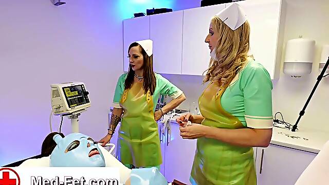 Blonde mature inside latex uniform explicit toy insertion