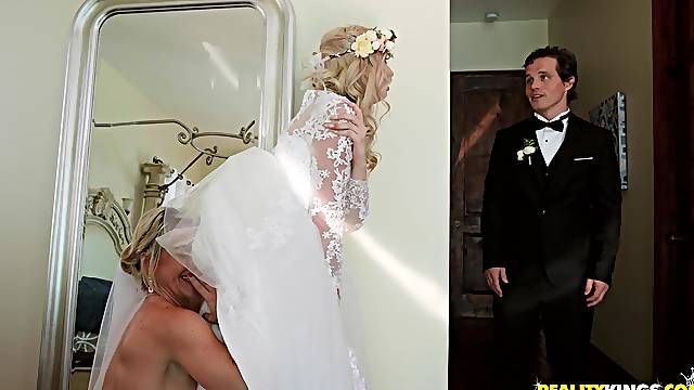 Big wedding day turns to hard threesome for Lexi Lore and her friends