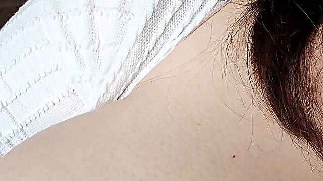 Hot brunette big boobs toying pink pussy