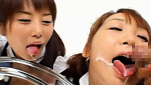 Japanese Asian mature giving blowjob to lucky guy