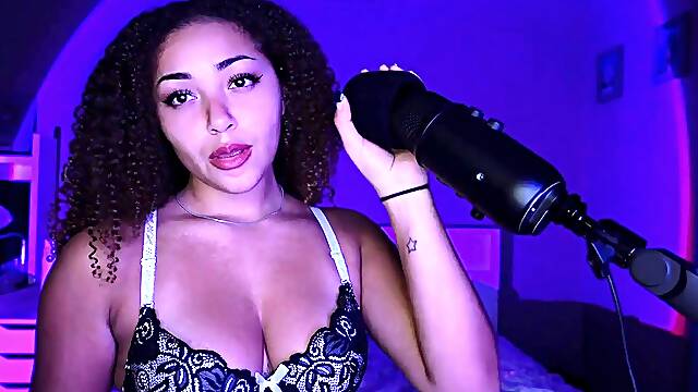 Brunette solo darling masturbating at home