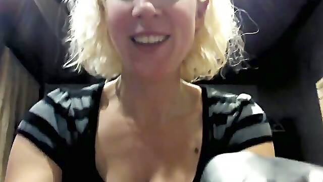 Kinky blond haired nympho shows off her Brazilian waxing technique