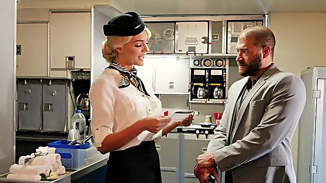 Stewardess craves cock and does everything to obtain what she need