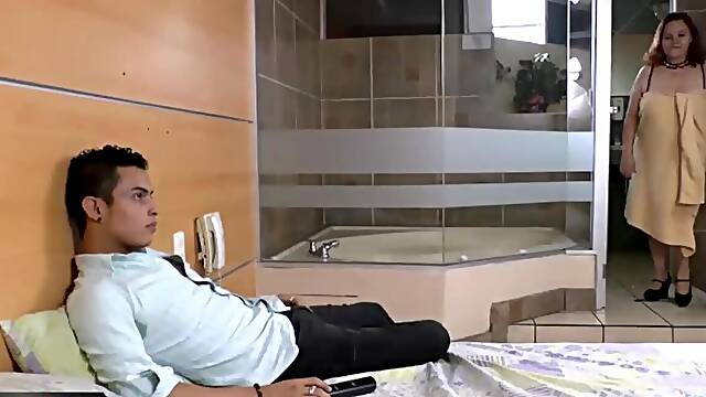 Hot BBW Latina Granny Seduces Young Stud