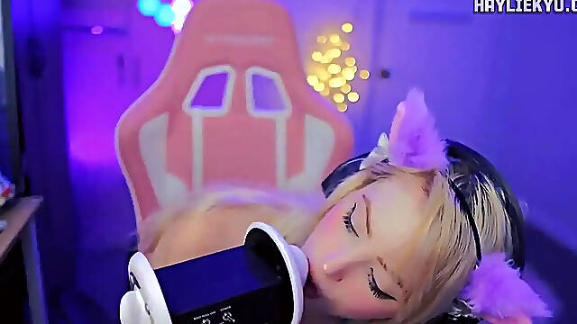 Sensual ASMR ear licking and kissing loop