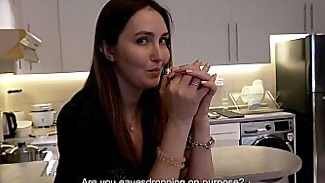 Lonely Stepmom Cooks Dinner For Step-Son Then Begs Him To Fuck Her