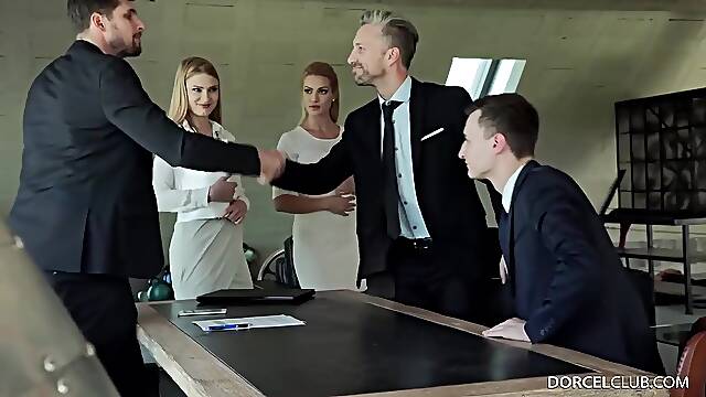 Skinny office girl with small tits, Lucy Heart got down and dirty with her handsome boss
