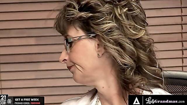 LUSTY GRANDMAS - Sexy Hunk Gives Slutty Granny Judyt Everything She Wants And More!