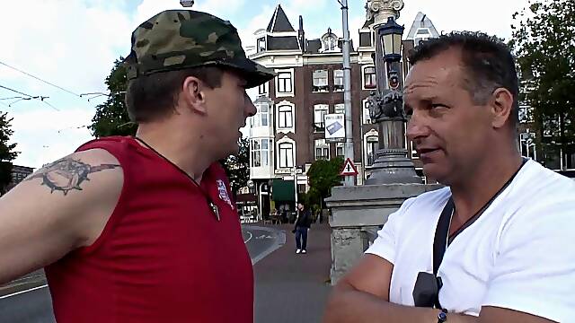 He finds a tourist and pays for him to bang a prostitute