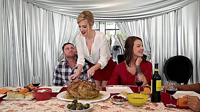 Evelin Stone and Blake Morgan enjoy sharing a handsome man's dick