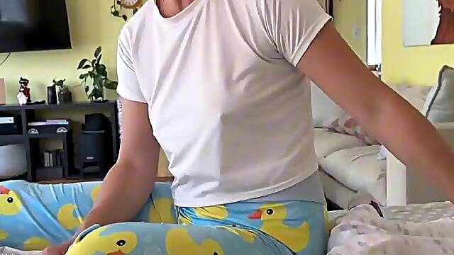 Pervy Stepmom Gets Impure In Front Of My Ally - Ducky Panties HJ FJ Anal