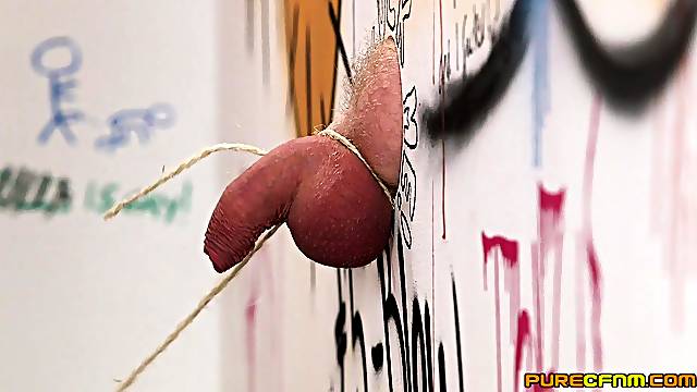 Amazing gloryhole seduction for a bunch of slutty dolls