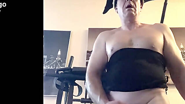 Mature Crossdresser milking