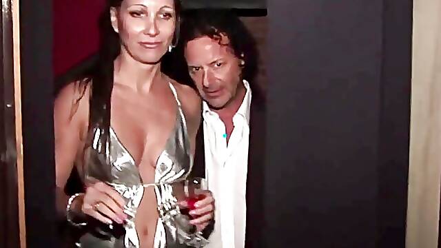 A huge amateur orgy with nasty milf in private club