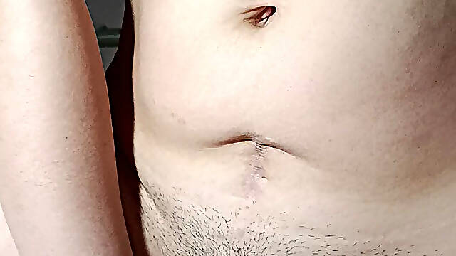 Creampie in tight pussy after rubbing on cock and fucking