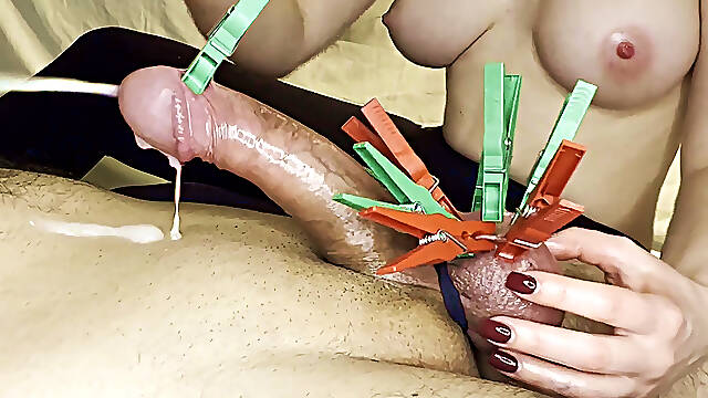 CBT milking. Amateur femdom multiple orgasms