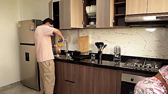 Was It All a Dream? Argument Over Dirty Crockery Ends in Sex with My Perfect Stepmom, Creampie in Pink Pussy