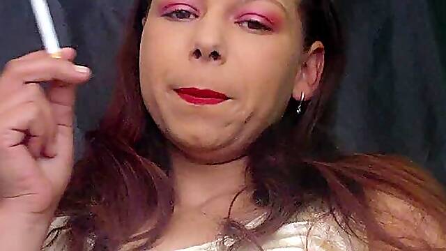 Red Lipstick & Match Light – Classic Smoking Moment