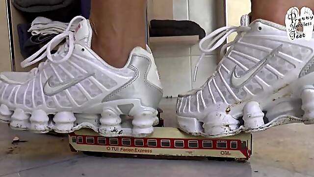 Railway Waggons under Nike Sneakers