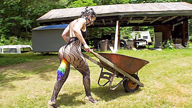 Plugged Slave - Humiliating Farm Chores