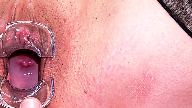 Big Clit Pussy Examined with Speculum