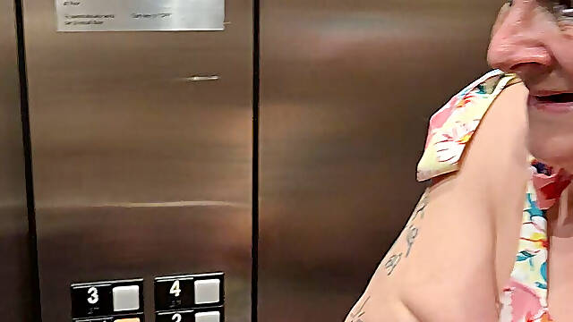 Naughty Elevator Ride Will She Get Caught?