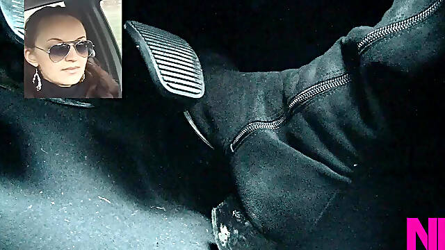 Driving Fast in Black Suede Knee High Boots